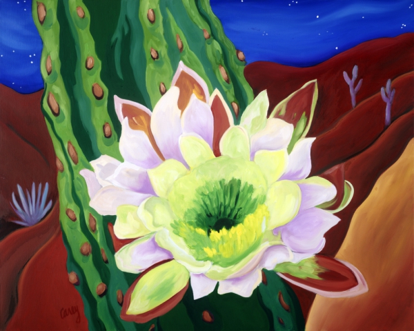 Click here to view Moonlit Cactus Flower by Cathy Carey