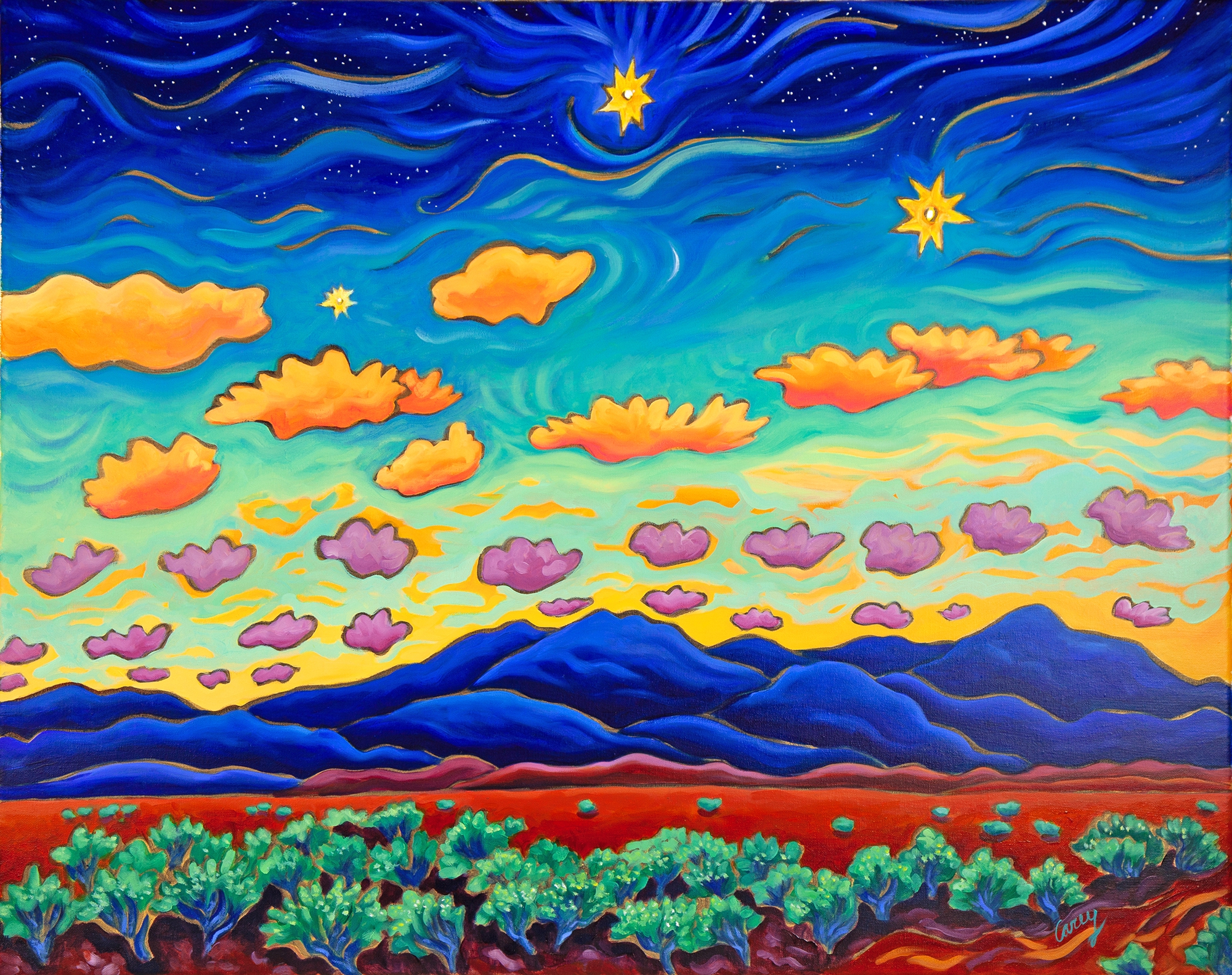 Click here to view Where The Spirits Dance Above the Mesa by Cathy Carey